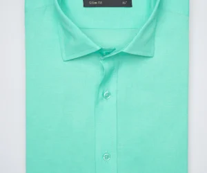Aqua Green Plain, Elite Edition, French Collar Men’s Formal Shirt