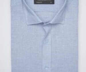 Light Blue Self, Elite Edition, French Collar Men’s Formal Shirt