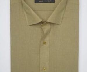 Light Olive Self, Elite Edition, French Collar Men’s Formal Shirt